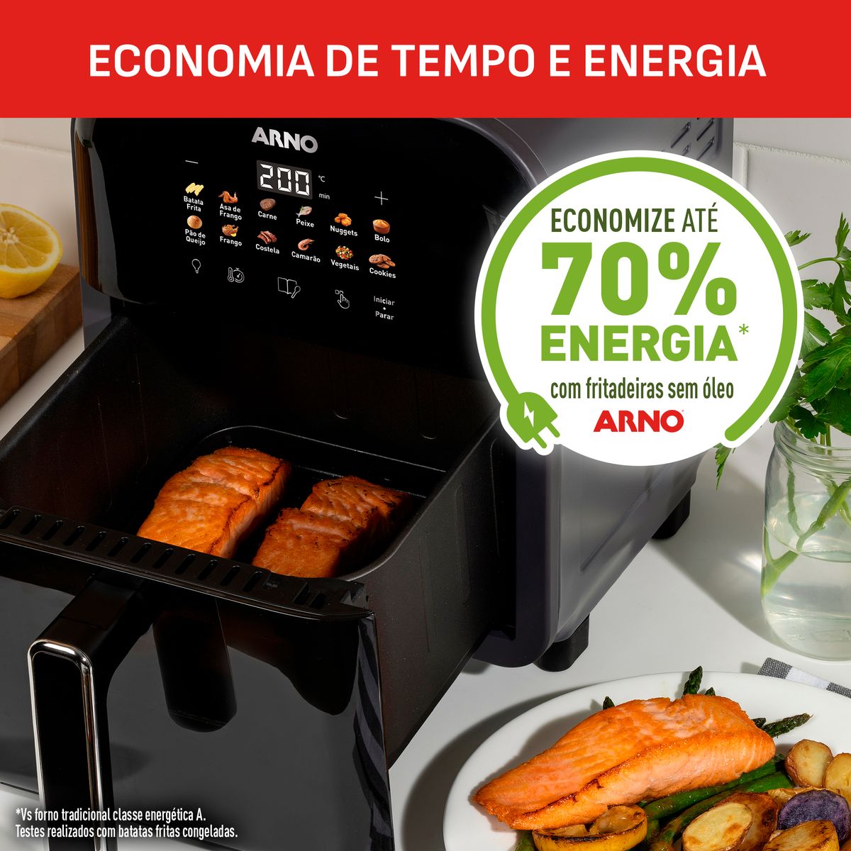 Fritadeira Air Fryer Arno Easy Fry Turbo 6L Preta AFI6