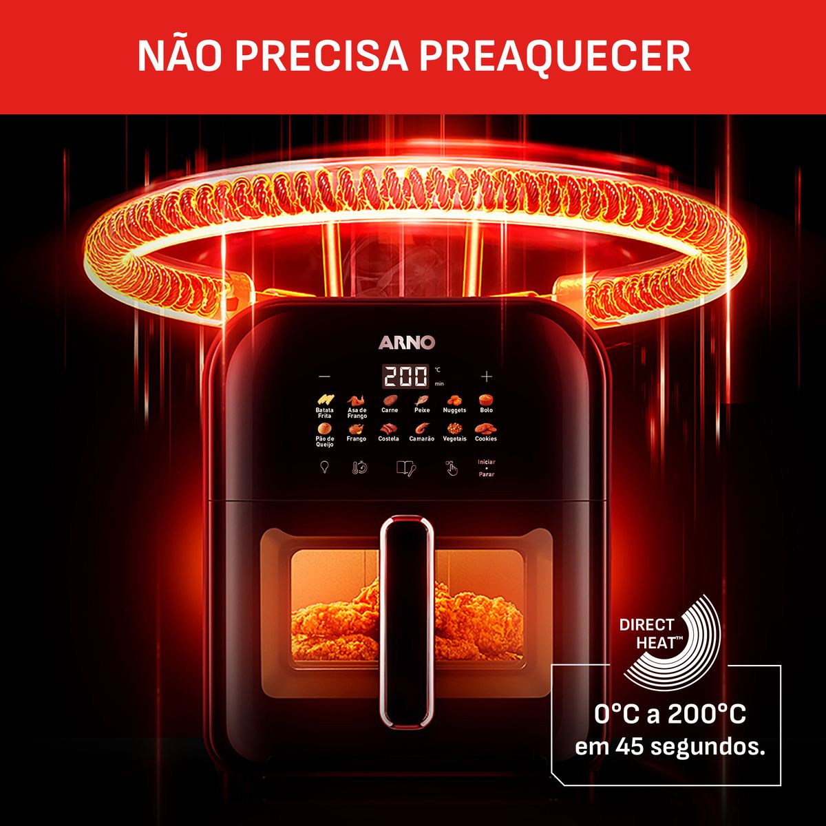 Fritadeira Air Fryer Arno Easy Fry Turbo 6L Preta AFI6