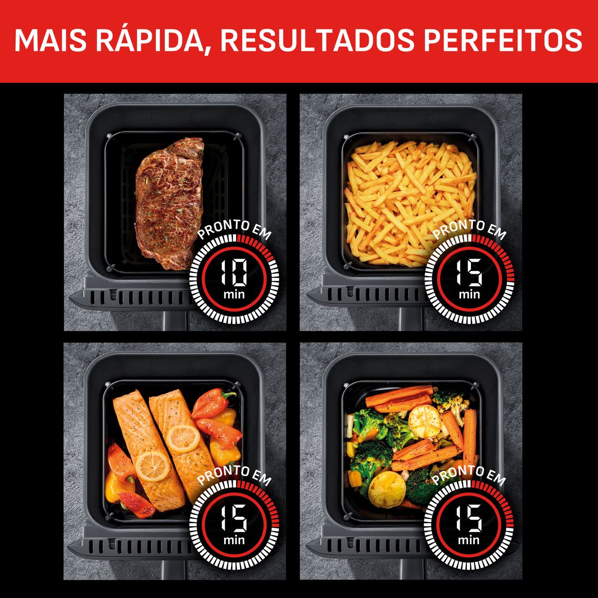 Fritadeira Air Fryer Arno Easy Fry Turbo 6L Preta AFI6