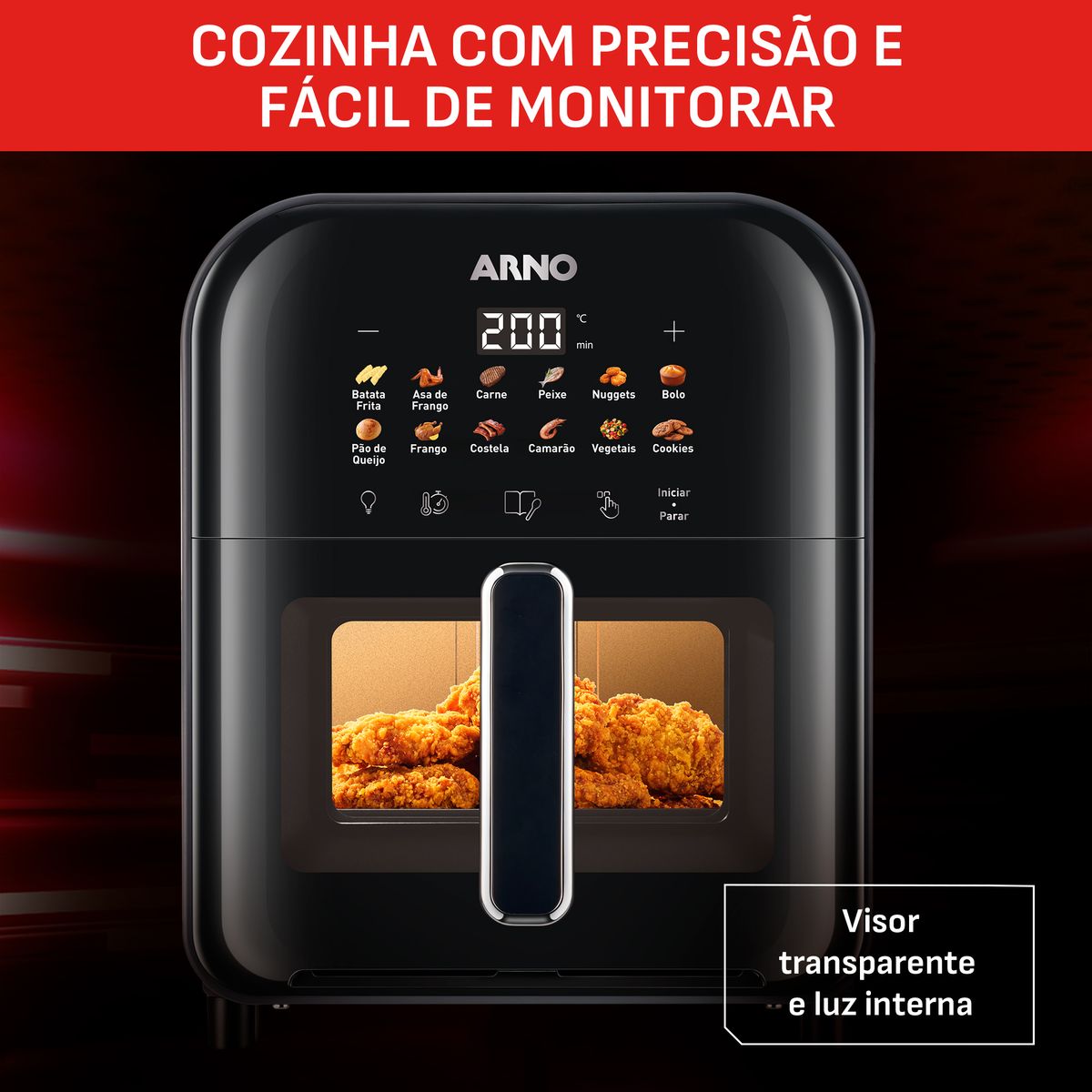 Fritadeira Air Fryer Arno Easy Fry Turbo 6L Preta AFI6