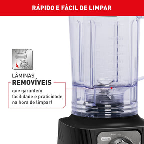 Liquidificador Arno Power Max Comfort Control 1200W Limpa Fácil Preto LN79