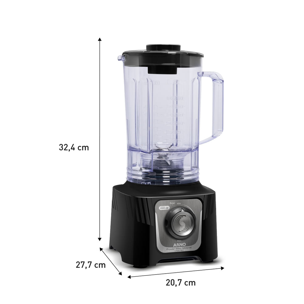 Liquidificador Arno Power Max Comfort Control 1200W Limpa Fácil Preto LN79