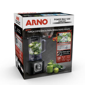 Liquidificador Arno Power Max Comfort Control 1200W Limpa Fácil Preto LN79