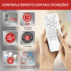 Ventilador de Teto Ultimate Bivolt, 5 PÁS, 58W VX25