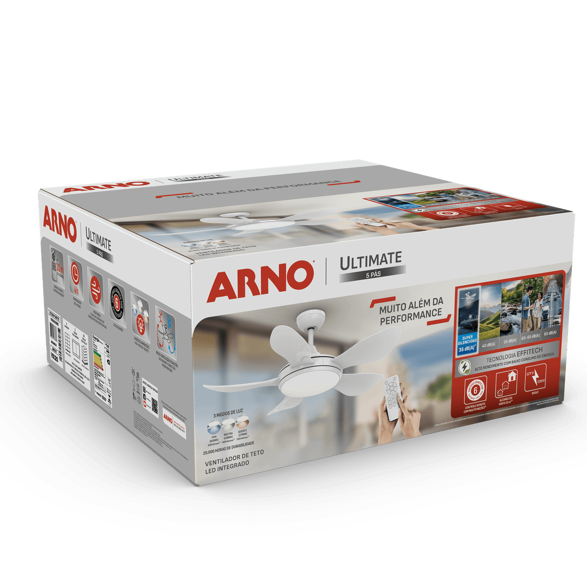 Ventilador de Teto Ultimate Bivolt, 5 PÁS, 58W VX25