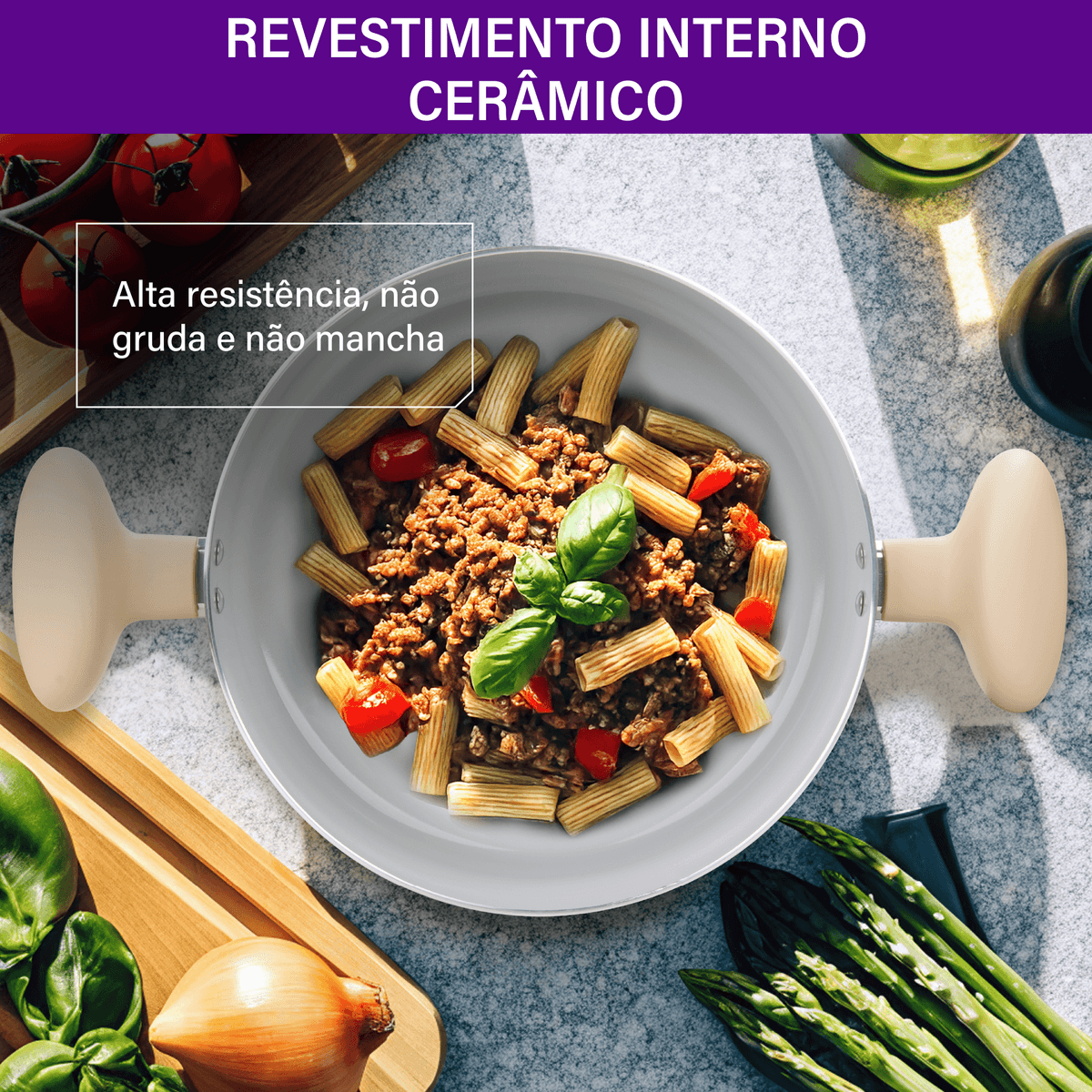 Jogo de Panelas Rochedo Ceramic Light Sand 5 peças