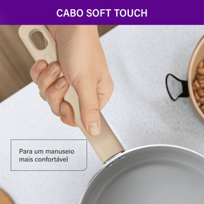 Jogo de Panelas Rochedo Ceramic Light Sand 5 peças