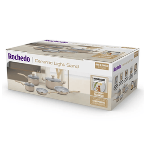 Jogo de Panelas Rochedo Ceramic Light Sand 5 peças