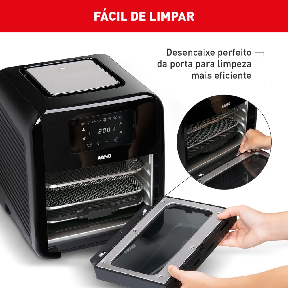 Fritadeira Air Fryer Arno Oven & Grill Expert 9x1 11L Preta UFE9
