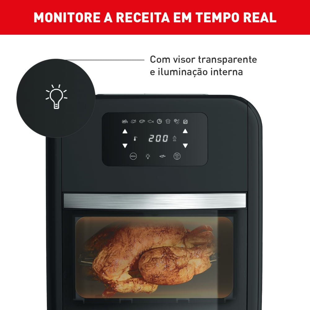 Fritadeira Air Fryer Arno Oven & Grill Expert 9x1 11L Preta UFE9