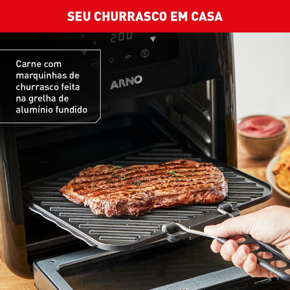 Fritadeira Air Fryer Arno Oven & Grill Expert 9x1 11L Preta UFE9