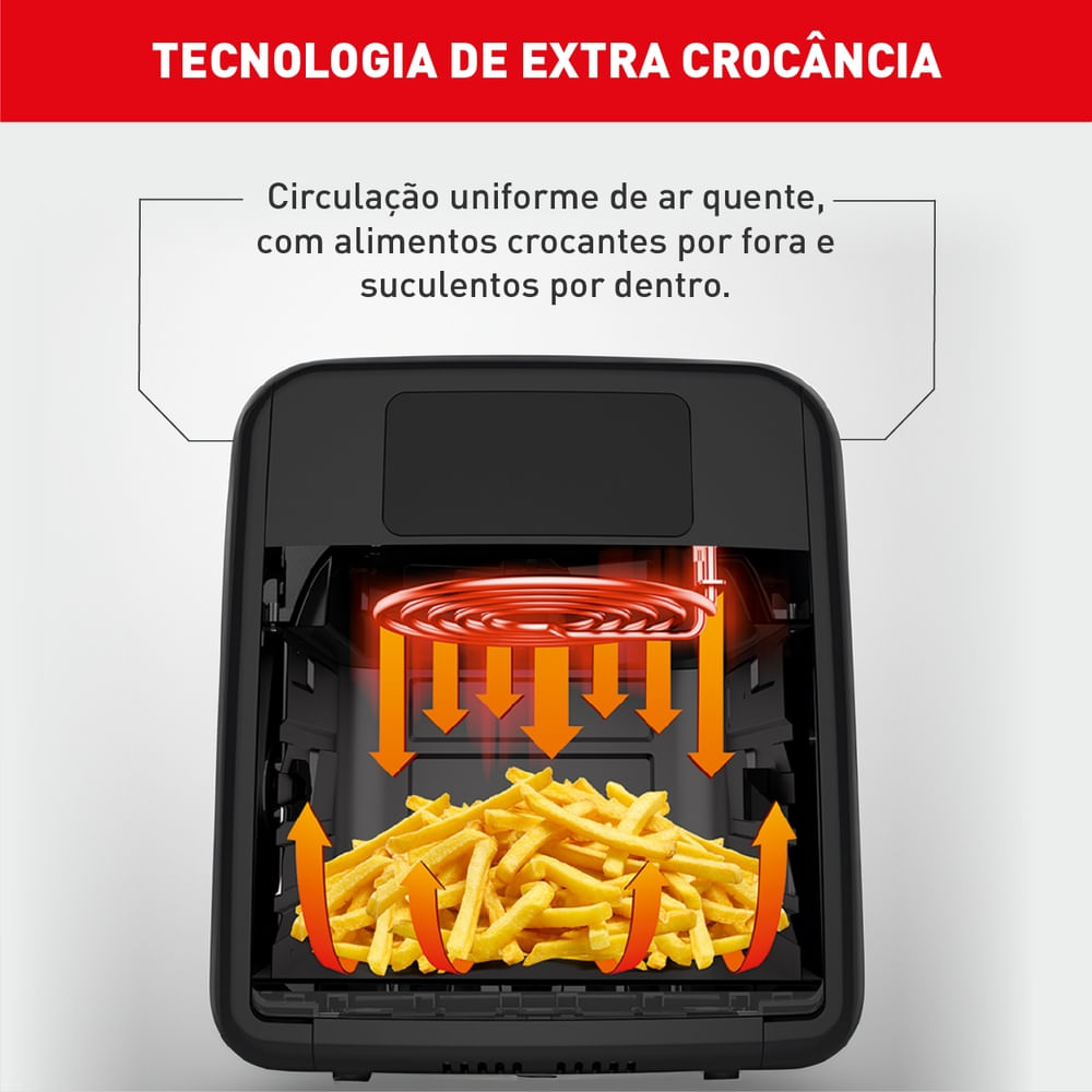 Fritadeira Air Fryer Arno Oven & Grill Expert 9x1 11L Preta UFE9
