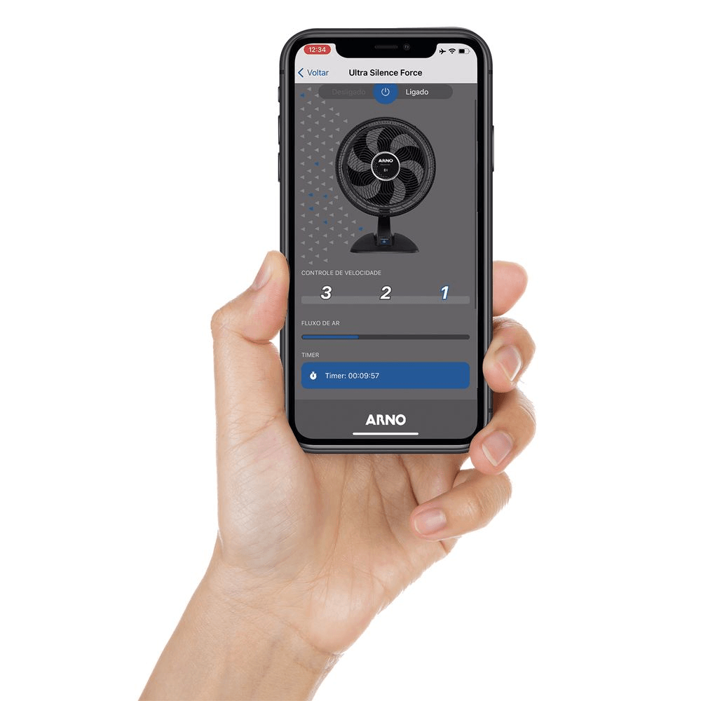 Ventilador de Mesa 40cm Arno Bluetooth, 6 PÁS, 126W VDBT