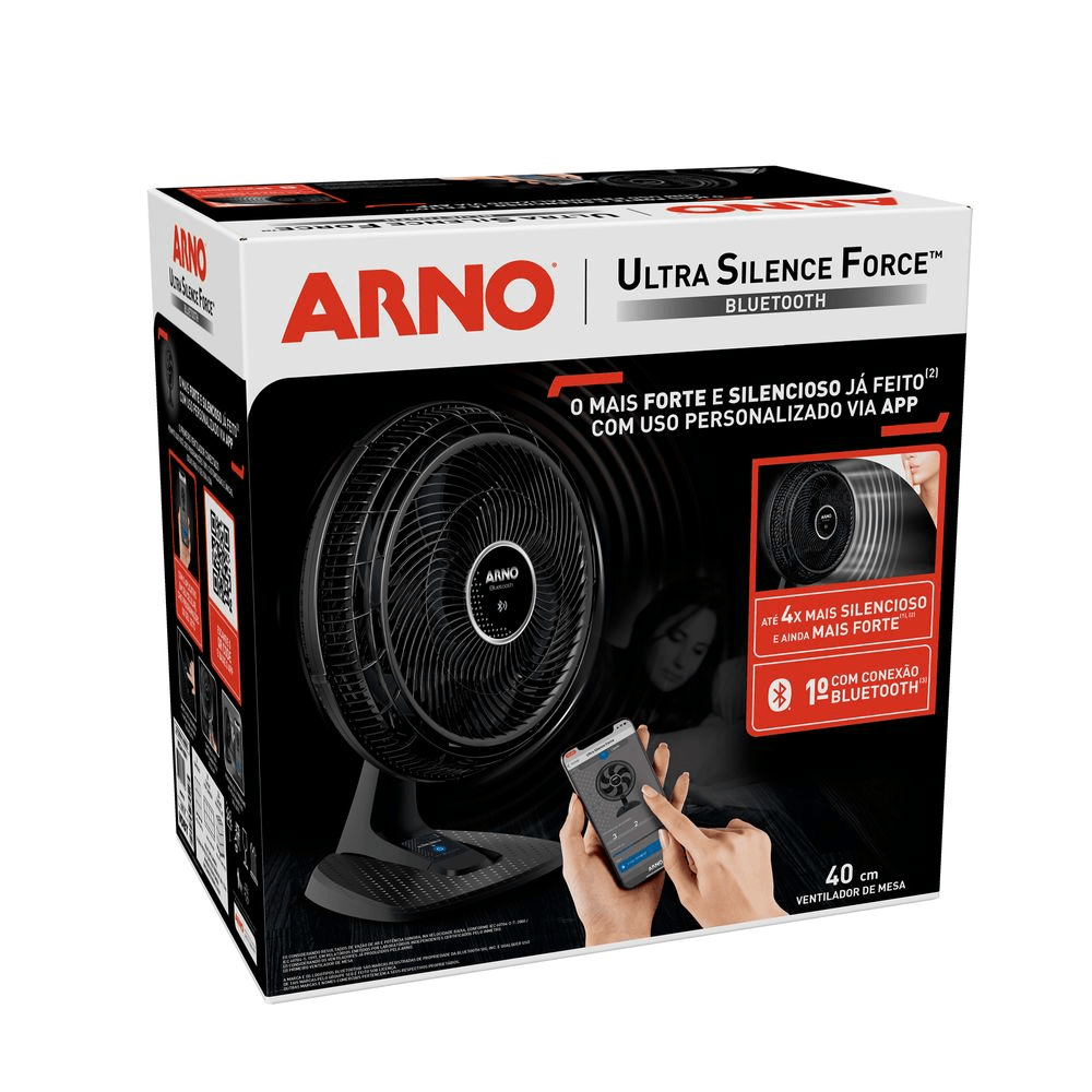 Ventilador de Mesa 40cm Arno Bluetooth, 6 PÁS, 126W VDBT